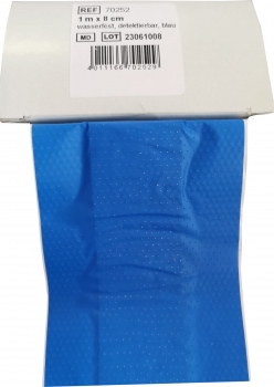 Wundschnellverband 8 cm x 1 Meter - Blau - Wasserfest - Detektierbar